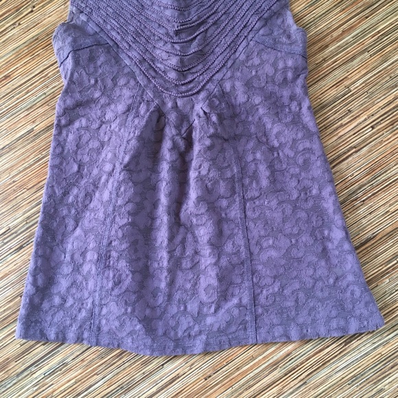 Free People Top Mauve Purple Sleeveless Lace Size S Stretch Fit & Flare Boho - Picture 6 of 11